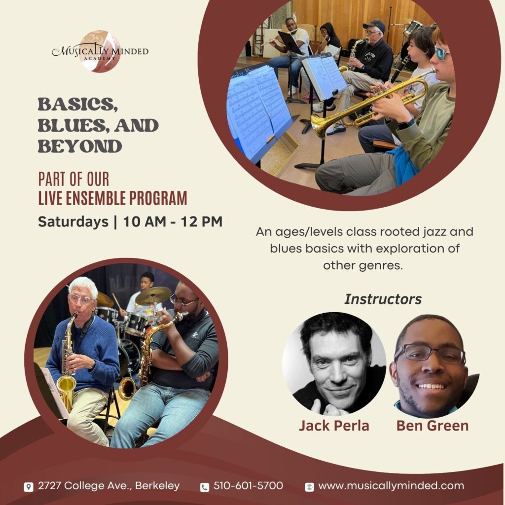 BBB _ Square Flyer Flyer for the Jazz Combo with images of the class and instructors.